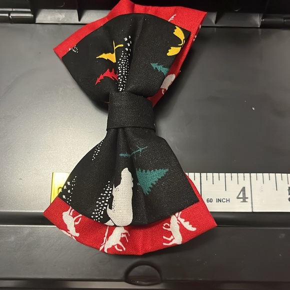 Red and black double bow - Picture 4 of 4